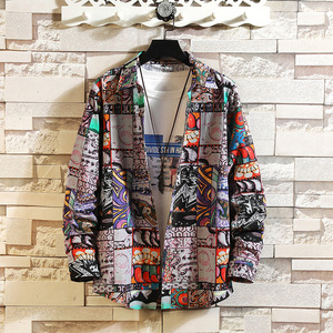 Chemises en Coton de Haute Qualité Imprimées Hawaïennes à Manches Longues Décontractées pour Homme en Gros - Product Image 4