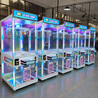 Machine à pinces à monnayeur intelligente, design néon transparent, pour la fabrication de porte-clés, prix usine, pour centre de divertissement familial