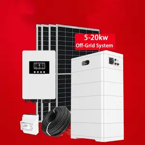 Complete Thuis Energieopslag 10kw Off Grid Hybride Set 5kw 8kw Zonnepaneel Voedingssystemen Met Lifepo4-batterij Alles In Één Oplossing