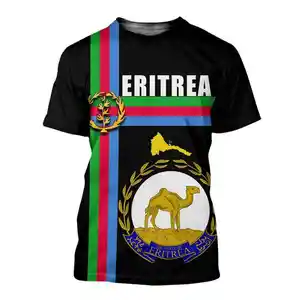 Hot Men Fitness Crewneck Sneldrogende Plus Size Eritrea T-Shirts In Bulk Korte Mouwen Custom Logo Eritrean Flag T Shirts Zomer Top
