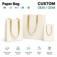 Sacs en papier blanc premium avec corde en coton, écologiques, réutilisables, durables, avec structure de fond renforcée, pour boutiques, shopping, cadeaux, emballage, avec lamination