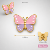 Broche Papillon Rose 3D en Émail Souple, Ailes Violettes Lavande, Bijoux de Printemps, Épingles en Métal, Vente en Gros, Épingles de Revers, Badges Personnalisés