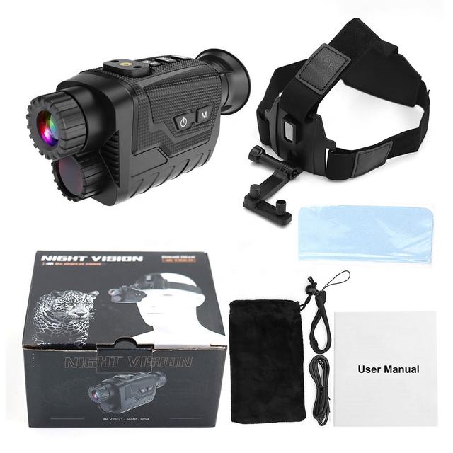 High Sensitivity IR Head Mounted Night Vision Adjustable 7 Level Thermal Imager Mini Camera Monocular Telescope