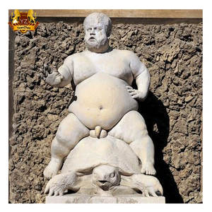 Famosa estatua de mármol de hombre gordo de tamaño natural para decoración al aire libre - Product Image 2