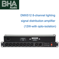 BHA ST-8 Répartiteur DMX512 8 voies avec isolation photoélectrique et amplificateur de signal, 1 entrée 8 sorties, pour éclairage de scène, Nouveauté
