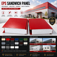 Panneau sandwich en mousse EPS, isolation thermique, panneau mural et de toiture, taille et couleur RAL personnalisées pour la construction de bâtiments préfabriqués