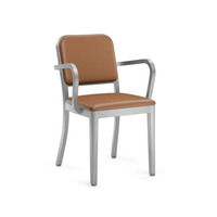 Cadre en aluminium Offre Spéciale coussins de siège et de dossier rembourrés brossés accoudoir chaise d'officier de dîner bleu marine à vendre