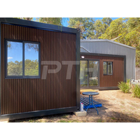 PTH Maison de Vacances Modulaire de Luxe en Conteneur Préfabriqué en Bois, en Forme de L, Résistante aux Intempéries, pour Complexes Hôteliers