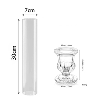 Ensemble de bougeoirs cylindriques en cristal pour Noël, mariage, banquet, décoration de table, résistant à la chaleur, fait à la main, imprimé en typographie