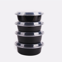 Assiettes en plastique personnalisées rondes de 10 pouces biodégradables, fête, boîte à lunch pour restauration rapide, assiettes à dîner jetables noires