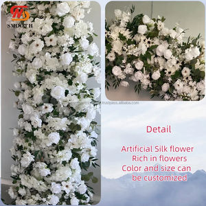 Suave lujo 5D estilo minimalista blanco boda arco Floral telón de fondo arco de flores artificiales para boda evento Fiesta Props - Product Image 2