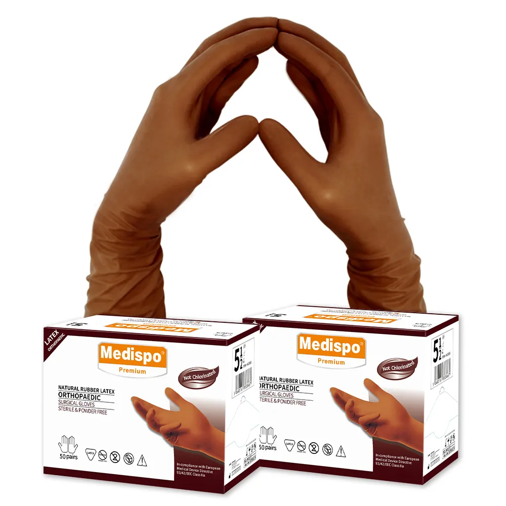 Guantes médicos de látex desechables, calidad de proveedor Chino, ortopédicos, ginecológicos, estériles