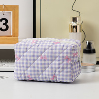 Nouvelle Pochette de Rangement Matelassée Florale pour Rouge à Lèvres, Organisateur Cosmétique pour Femme, Sac pour Écouteurs et Câbles de Données, Portefeuille et Trousse de Maquillage
