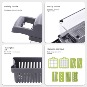 Cortador de frutas y verduras de plástico multifunción de acero, máquina de corte Manual para queso, frutas, verduras, herramienta de artefacto de limpieza - Product Image 3