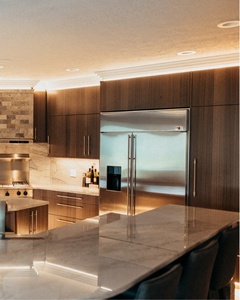Vermonhouzz Modern Furniture Luxury Brown Customized Wood Melamine Kitchen Cabinets Set With <strong>Sink</strong> Modural Kitchen <strong>Cupboard</strong> - Product Image 4