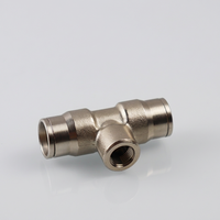 Raccord en T Qihong en laiton 12*1/8*12 à connexion rapide haute pression pour brumisateur, connecteur réducteur à emboîtement pour refroidissement et brumisation de jardin