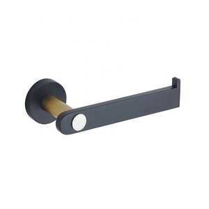 Portasciugamani di carta nero + oro 304 acciaio inossidabile porta-rotolo Hotel da cucina oro nero appendiabiti da bagno a parete - Product Image 1