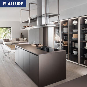 Современная роскошная интерьерная алюминиевая раковина для хранения под заказ, кухонные шкафы из нержавеющей стали, набор аксессуаров - Product Image 3