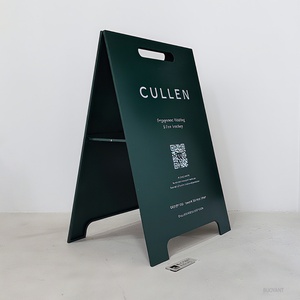 Advertising Board A-<b>frame</b> Sidewalk Sign Sandwich Board Powder Coated Steel Metal a Board Sign with Handle - Product Image 1