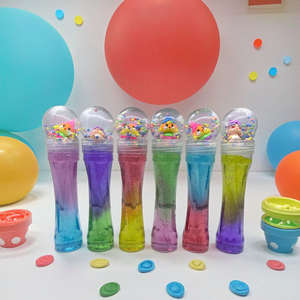 Slime transparent coloré à trois niveaux en forme de S, avec perles et cristaux, pour enfants, jouet éducatif extensible, grande taille, avec poupées - Product Image 3
