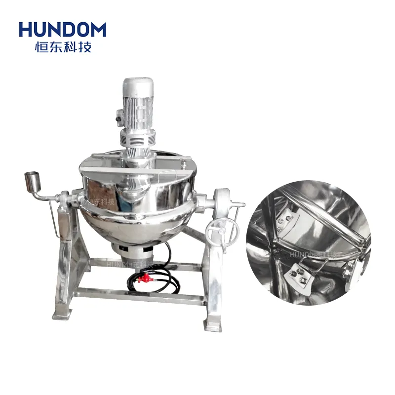 Industrial Cooking and Heating Double Jacketed Sweet Sugar Candy Melting Cooking Kettle Pot with Agitator