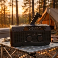 5000mAh Multifunktionales Notfall-Wetterradio Solar-Handkurbel-Powerbank mit SOS-Taschenlampe für Camping