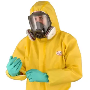 The Konzer type 3B non woven disposable chemical safety coverall for heavy chemical spray use