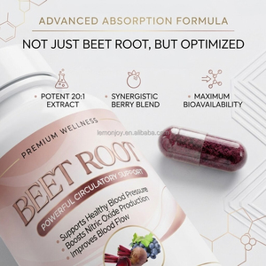 Cápsulas de Polvo de Remolacha a Precio de Fábrica, Nitrato Natural, Apoyo para la Salud del Corazón, Presión Arterial, Circulación, Resistencia y Energía Diaria - Product Image 2