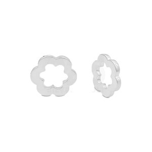 Pendentif en argent sterling 925 avec contour de pétales arrondis festonnés et cadre de fleur ouvert, aux prix les plus avantageux - Product Image 1