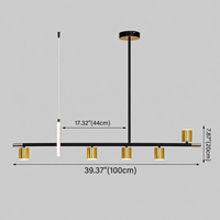 Vente en gros de lampes suspendues en tube de fer noir et or de style industriel nordique, luminaire suspendu moderne classique à LED pour table à manger, bar