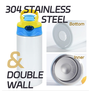 Gobelet en acier inoxydable isolé de dessin animé mignon de 12oz pour enfants sans BPA pour bouteille d'eau étanche pour l'école - Product Image 2