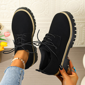 <span class=keywords><strong>Zapatos</strong></span> Casuales de <span class=keywords><strong>Mujer</strong></span> con Suela Gruesa y Cordones, Diseño Moderno, Tela de Algodón Cómoda, Talla Grande - Product Image 4