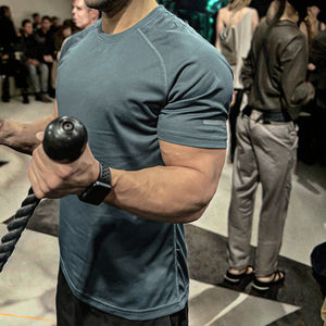 Camiseta Deportiva de Malla para Hombre, Ecológica, de Secado Rápido, Elástica, Transpirable, con Estampado Serigrafiado, de Manga Corta, 100% Poliéster - Product Image 3