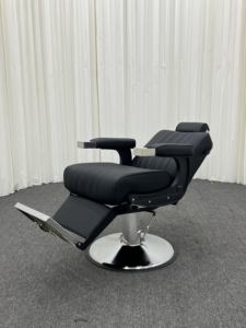 Fauteuil de barbier inclinable contemporain durable en cuir synthétique avec pompe hydraulique professionnelle pour salon de coiffure et barbier - Product Image 4