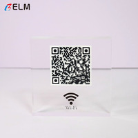 Bloc d'affichage de code QR en acrylique écologique personnalisable de 4 x 4 pouces avec options de taille et de logo