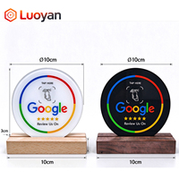 Tempat Kartu Ulasan Google NFC Kayu Beech, Tap untuk Ulasan, Penyangga Display Kayu untuk Bisnis Hospitality, Tersedia