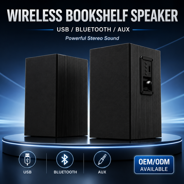 20W Big Loud Sound Classic Wooden 2.0 Speakers Subwoofer HiFi Bookshelf Speaker Home Audio System for TV