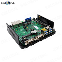 Mini PC portable Eglobal ultra-fin avec processeur Celeron N4100 DDR4, 4 cœurs, 4 threads, sans ventilateur, double LAN, HD VGA, 2 ports COM