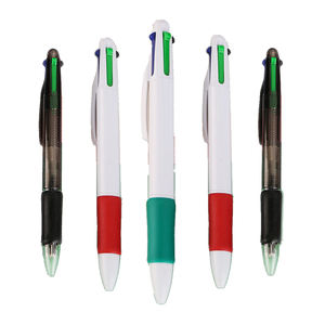 4-in-1 penna a sfera multicolore in plastica promozionale con 4 colori e articoli di cancelleria con Logo stampato - Product Image 1