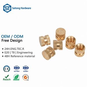 Inserts filetés moletés en laiton OEM personnalisés M3 M4 M5 M6, fixations de précision thermofusées CLASSE 4 autobloquantes pour le gaz - Product Image 1