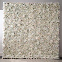 Mur de fleurs artificielles 5D/8D en soie, motif floral moderne et écologique, rose crème et blanche, pour toile de fond de scène de mariage, qualité supérieure