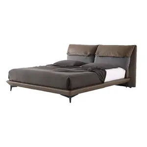 Canis — meuble en cuir style italien moderne, accessoire de chambre à coucher taille king size