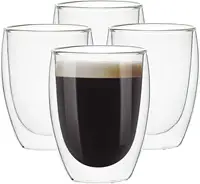 Fabrika fiyat toptan üreticileri çift duvar cam çay bardağı kahve fincanı eko kahve kupa