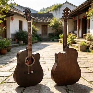 Cina all'ingrosso <span class=keywords><strong>chitarra</strong></span> <span class=keywords><strong>acustica</strong></span> solida superiore strumenti musicali professionali <span class=keywords><strong>chitarra</strong></span> da viaggio 41 pollici chitarre acustiche - Product Image 2