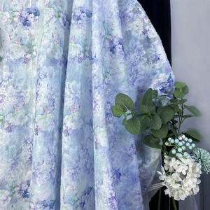 Custom 3D Watercolor Floral 100% Polyester Jacquard <strong>Fabric</strong> <strong>Medium</strong> Weight 40S40S Yarn Count Soft Structured for Wedding Dresses - Product Image 1