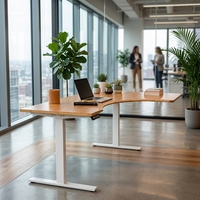 Support d'ordinateur de bureau réglable en bambou, table de travail réglable en hauteur, table de bureau en bambou pour usine/maison