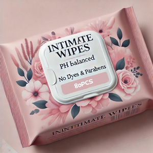 Lingettes féminines jetables OEM/ODM à formule à base de plantes, lingettes humides pour soins intimes avec logo personnalisé, pH équilibré pour l'hygiène féminine - Product Image 1