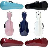 Étui pour violoncelle en fibre de carbone réglable avec sangles de sac à dos, coque rigide imperméable 15-17 pouces
