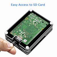 Funda acrílica de 9 capas para Raspberry Pi 4, carcasa transparente con ventilador de refrigeración, cubierta protectora para Raspberry Pi 4 Modelo B