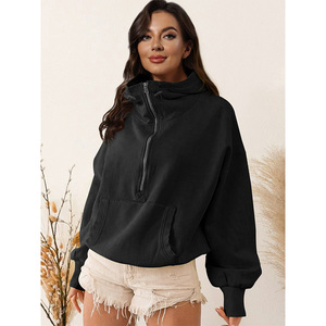 Новая женская толстовка-худи: модная уличная одежда, пуловер на молнии с капюшоном на шнурке, спортивная куртка с длинным рукавом - Product Image 1